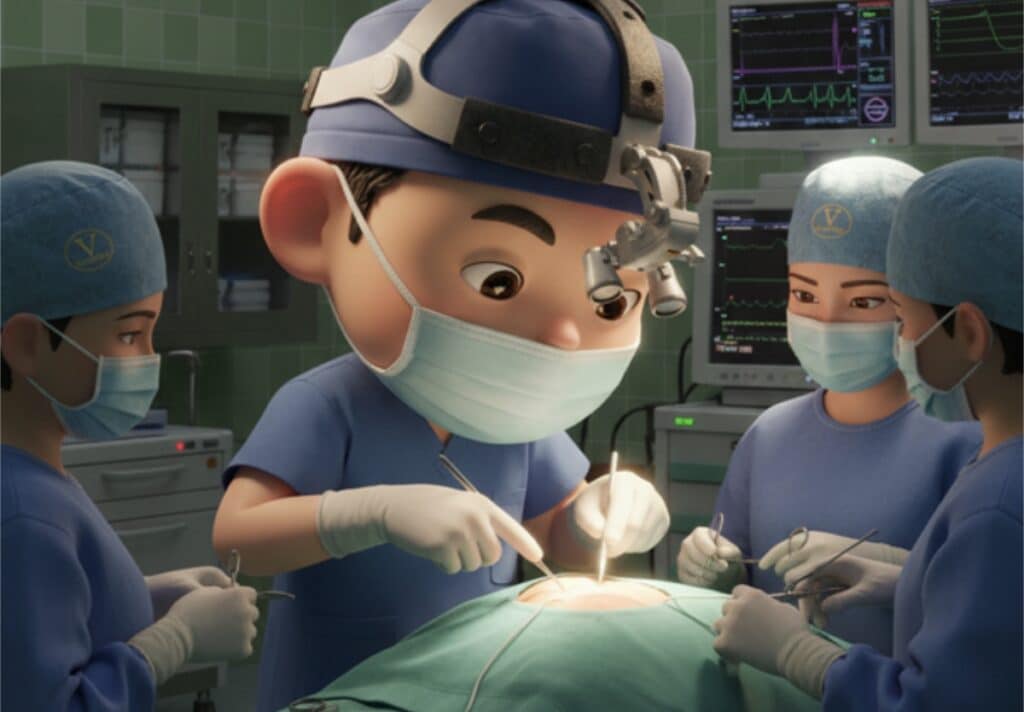 葉亘耕醫師以單一切口進行後頸偏頭痛手術
